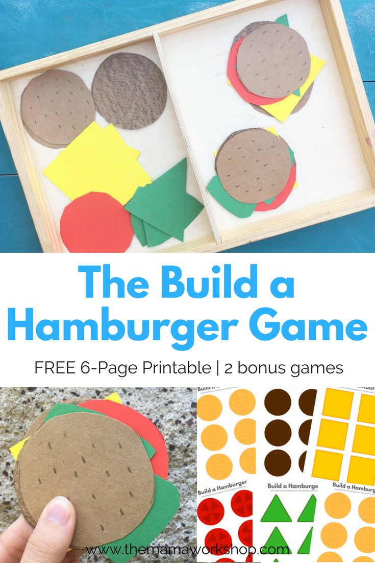 Build A Hamburger Game {Free Printable} | The Mama Workshop regarding Build a Burger Free Printable