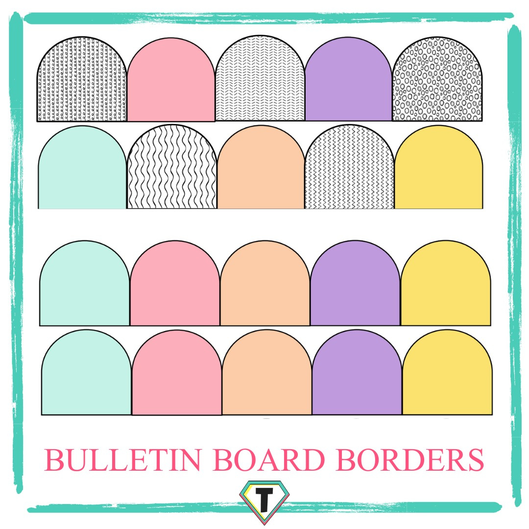 Bulletin Board Borders- Pretty Pastels - The Teacher Hero throughout Free Printable Bulletin Board Trim