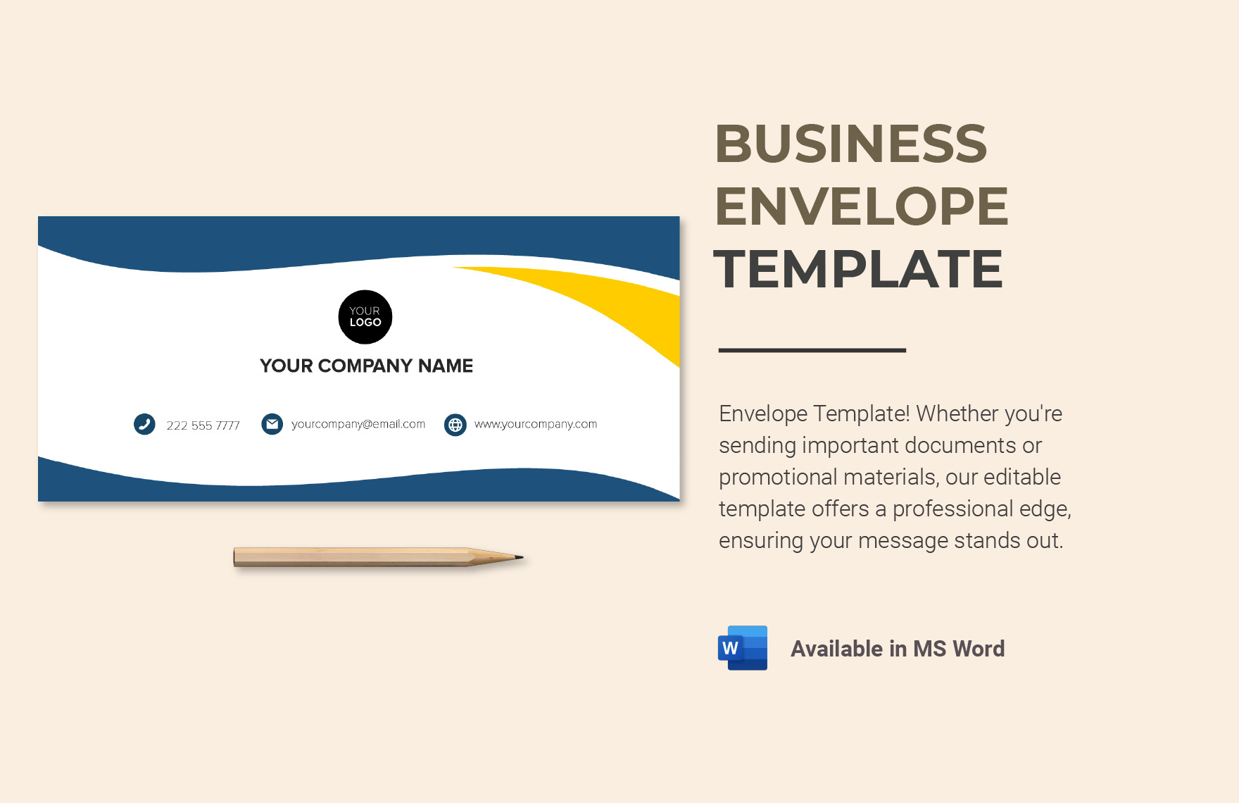 Business Envelope Template In Word, Google Docs, Apple Pages intended for Free Envelope Templates For Microsoft Word