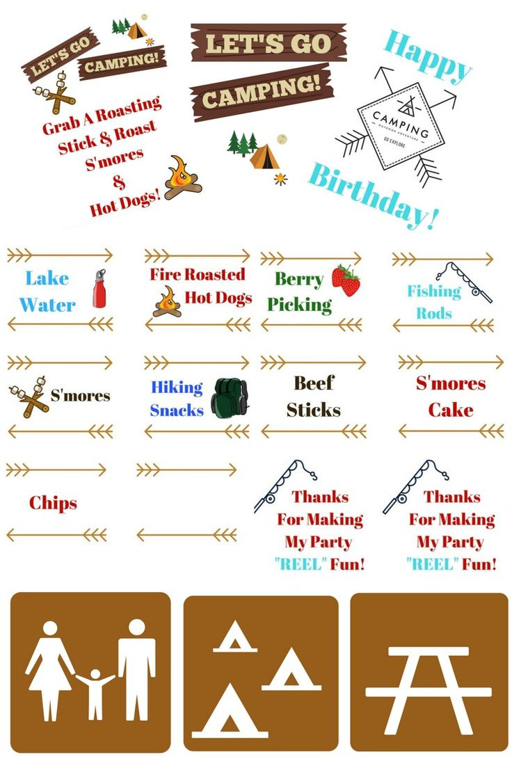 Camping Themed Birthday Party Ideas, Camping Party Food &amp;amp; Free inside Free Camping Party Printables