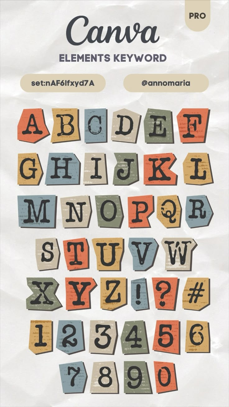 Canva Elements Keyword - Cut Out Collage Letters Unicorn Template in Free Printable Scrapbook Letters Alphabet