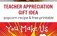 Caramel Popcorn with Free Popcorn Teacher Appreciation Printable