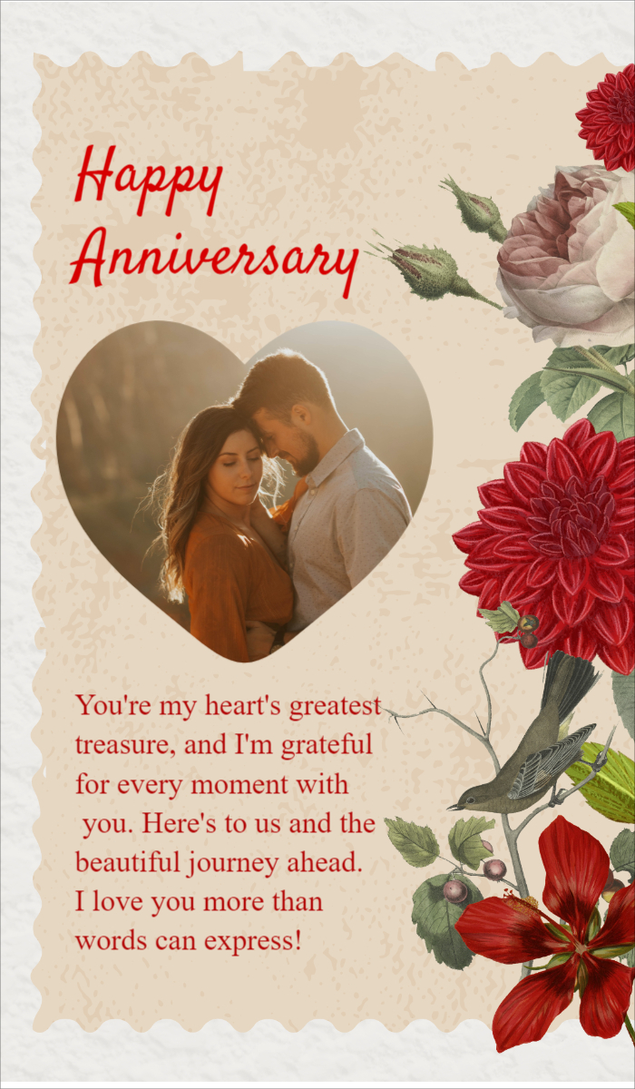 Card With Photo And Name Edit A Beary Happy Anniversary! Free in Free Printable Anniversary Cards For My Wife