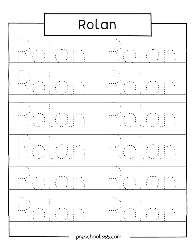 Carson Sadie Levi Rolan Madelyn Name Tracing Sheet with regard to Free Preschool Name Printables