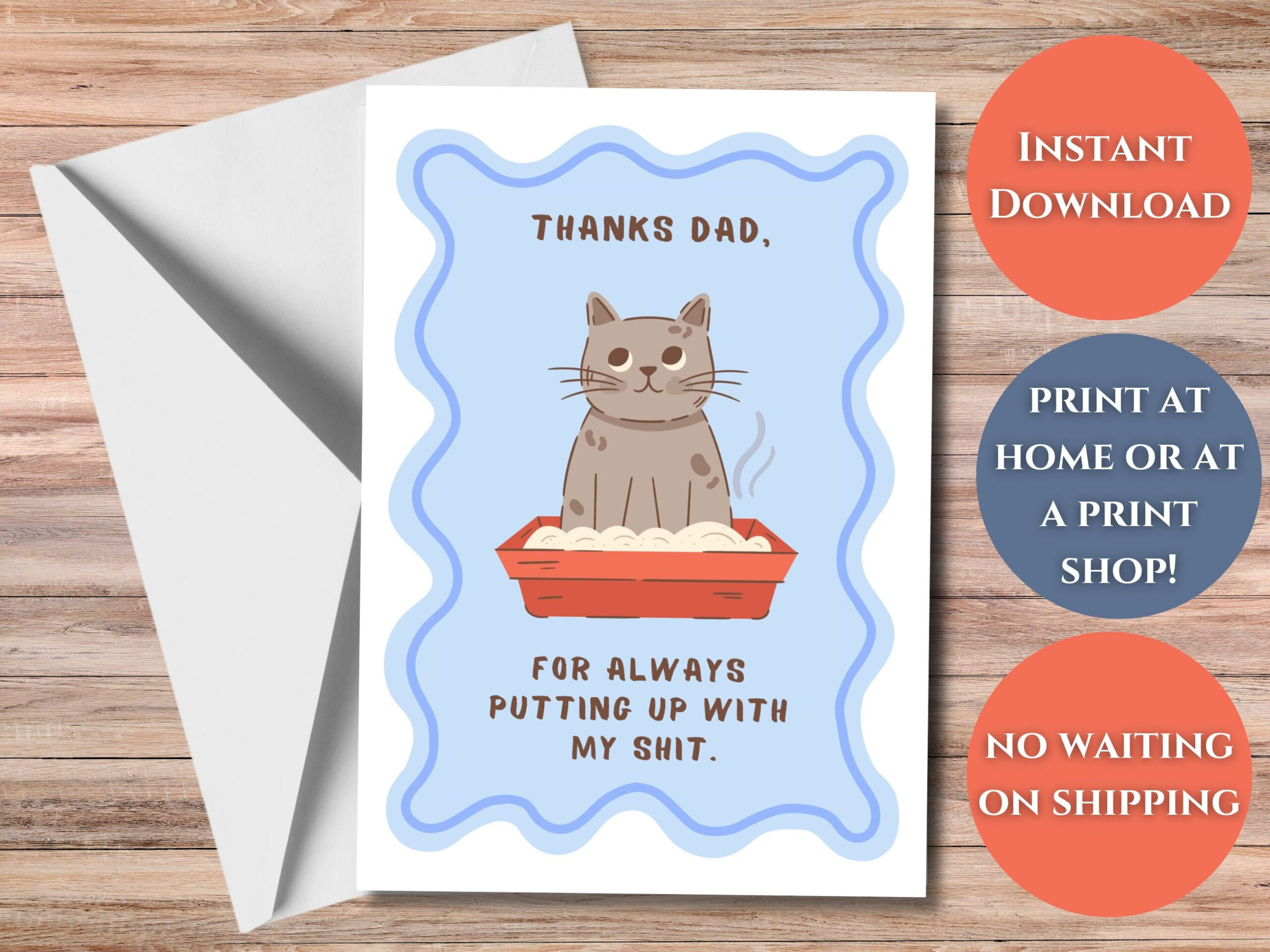 Cat Dad Card 1Pc Funny Cat Dad Card For Him, Humorous Fathers Day with Free Printable Fathers Day Cards From The Cat
