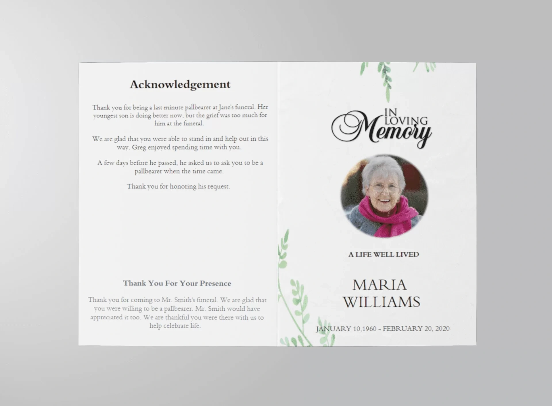 Catholic Funeral Program Example Pdf (Free Editable Template) with Free Funeral Mass Booklet Template