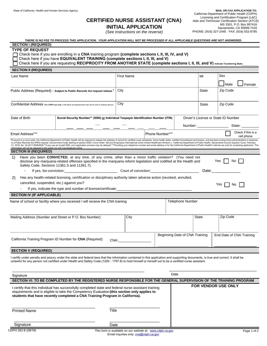 Cdph Cna ≡ Fill Out Printable Pdf Forms Online with regard to Free Printable Cna Inservice Downloads