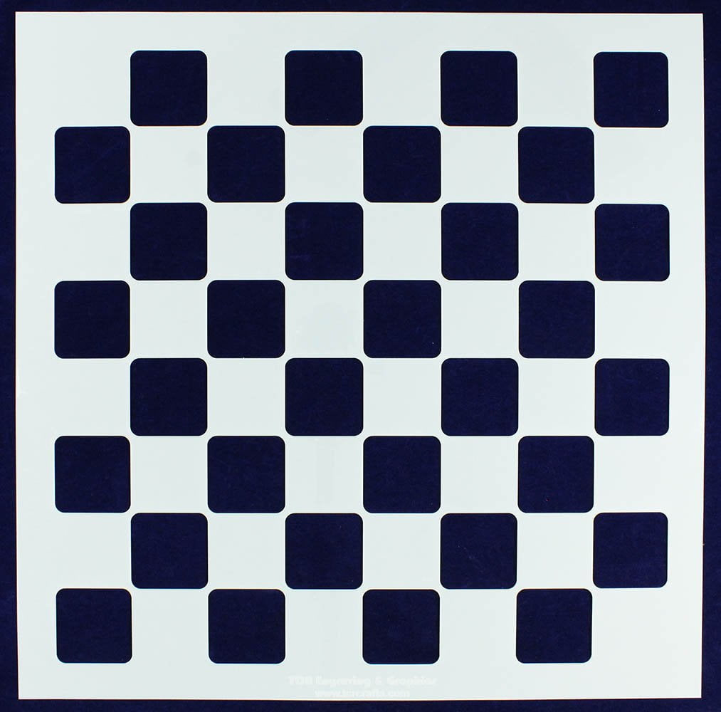 Chess/Checkerboard Stencil 14 Mil -18&amp;quot; X 18&amp;quot; - Painting /Crafts inside Checkerboard Template Free