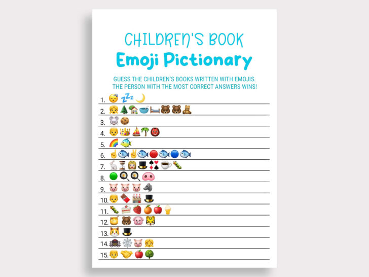 Childrens Book Emoji Pictionary Free Printable Childrens Book Emoji Pictionary Free Printable