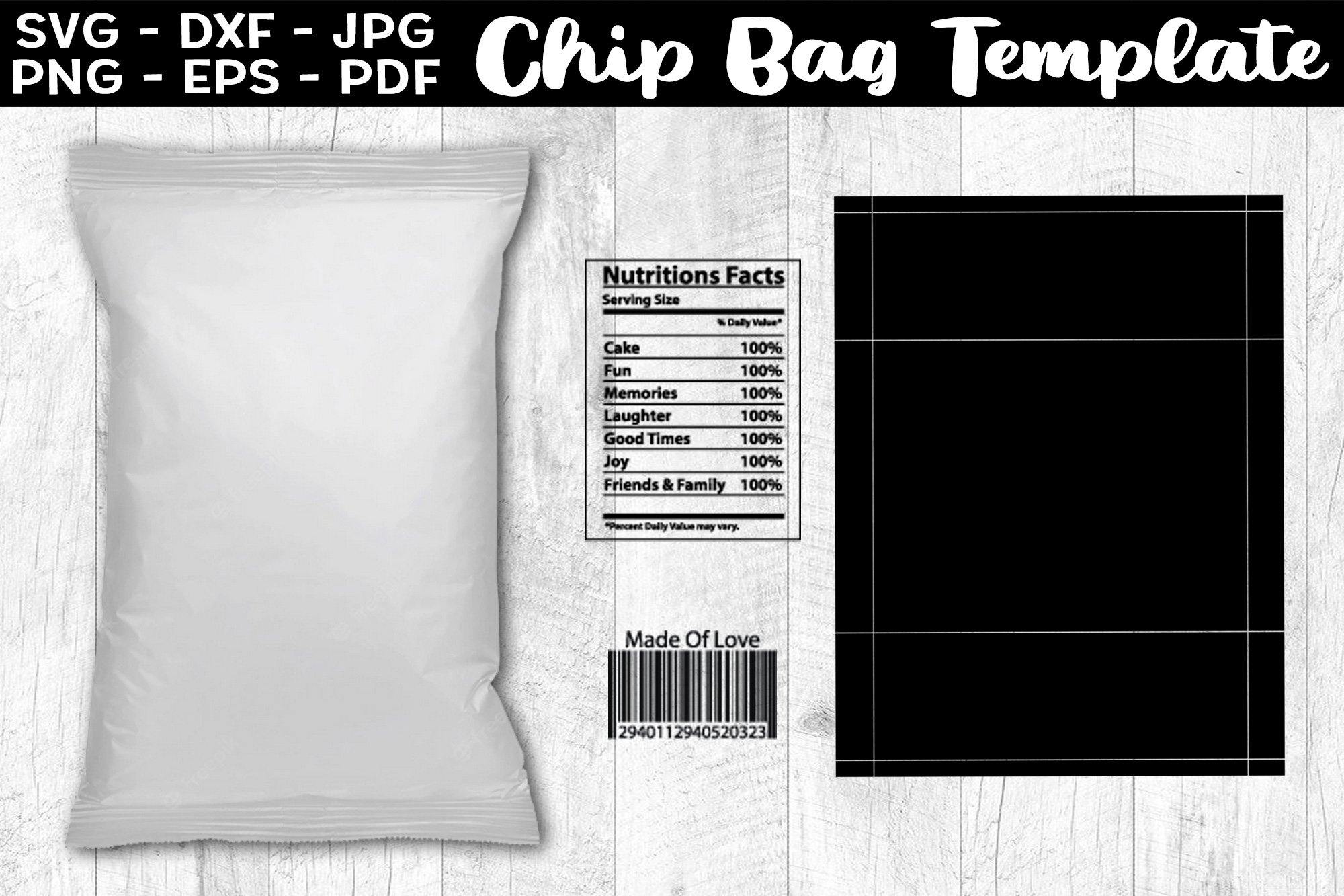 Chip Bag Template Svg Potato Chip Bag Template Png Svg pertaining to Chip Bag Templates Free