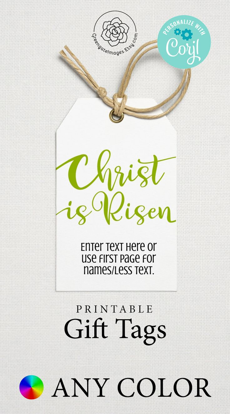 Christ Is Risen Gift Tags Printable Christian Church, Favor Hang with regard to Free Printable Christian Easter Gift Tags
