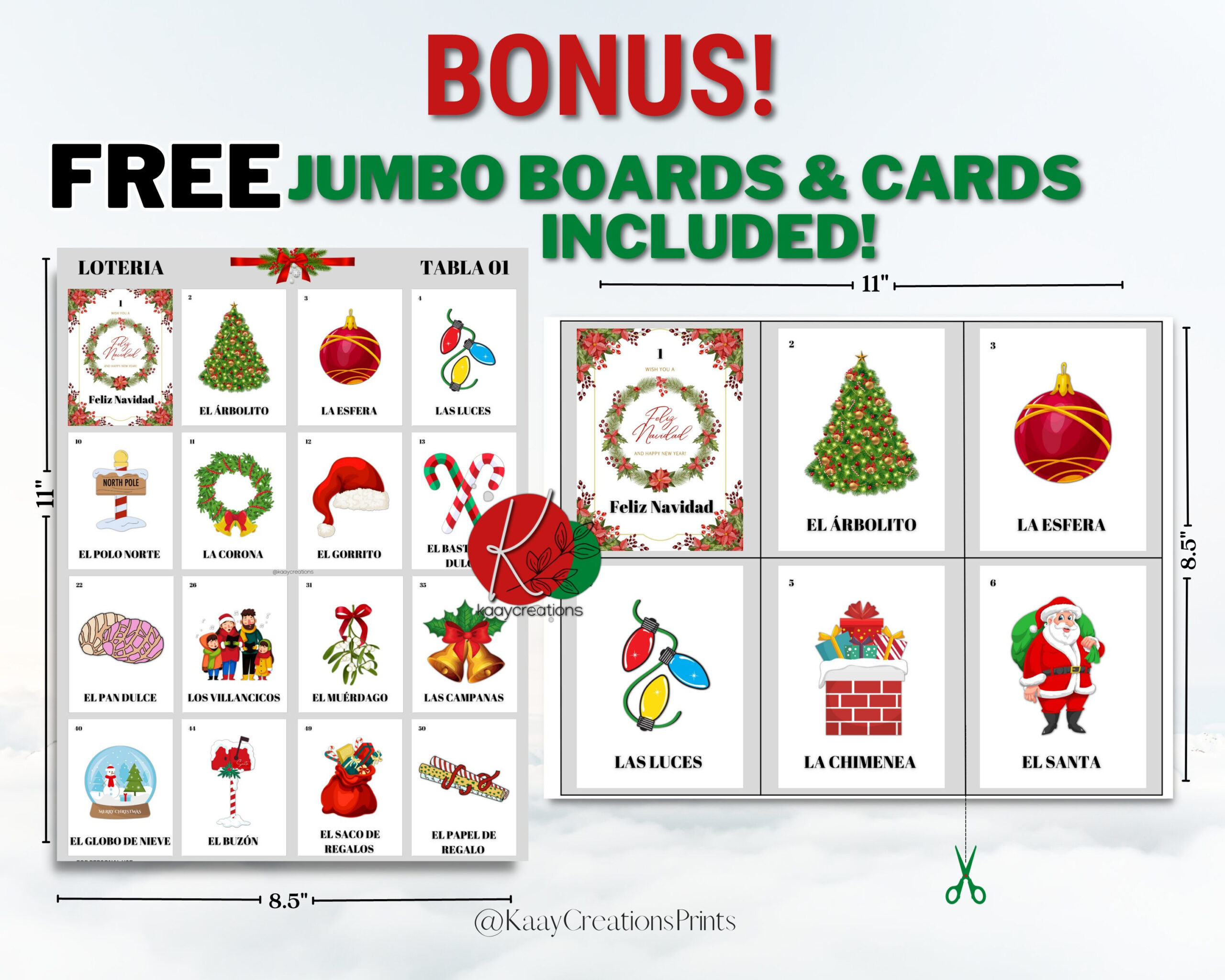 Christmas Loteria, 100 Non-Repeated Boards With 54 Custom Calling pertaining to Free Christmas Loteria Printable