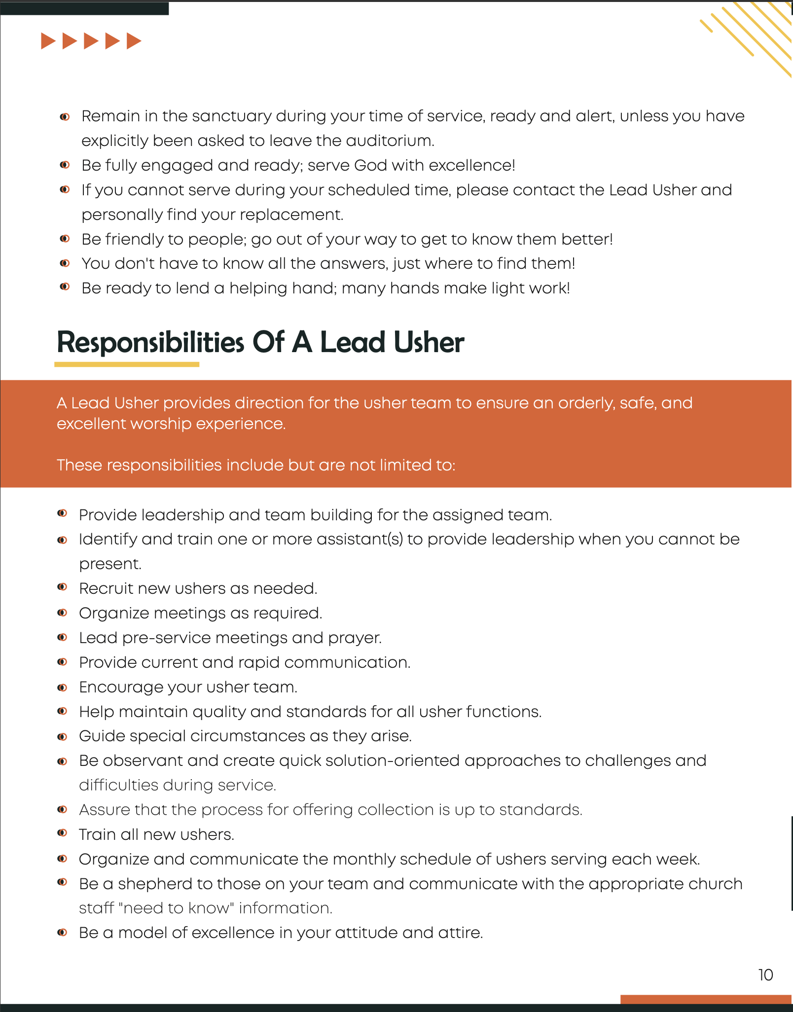 Church Ushers Training Manual (Printable Handbook) | Brighten Idea intended for Universal Church Usher Signals Printable
