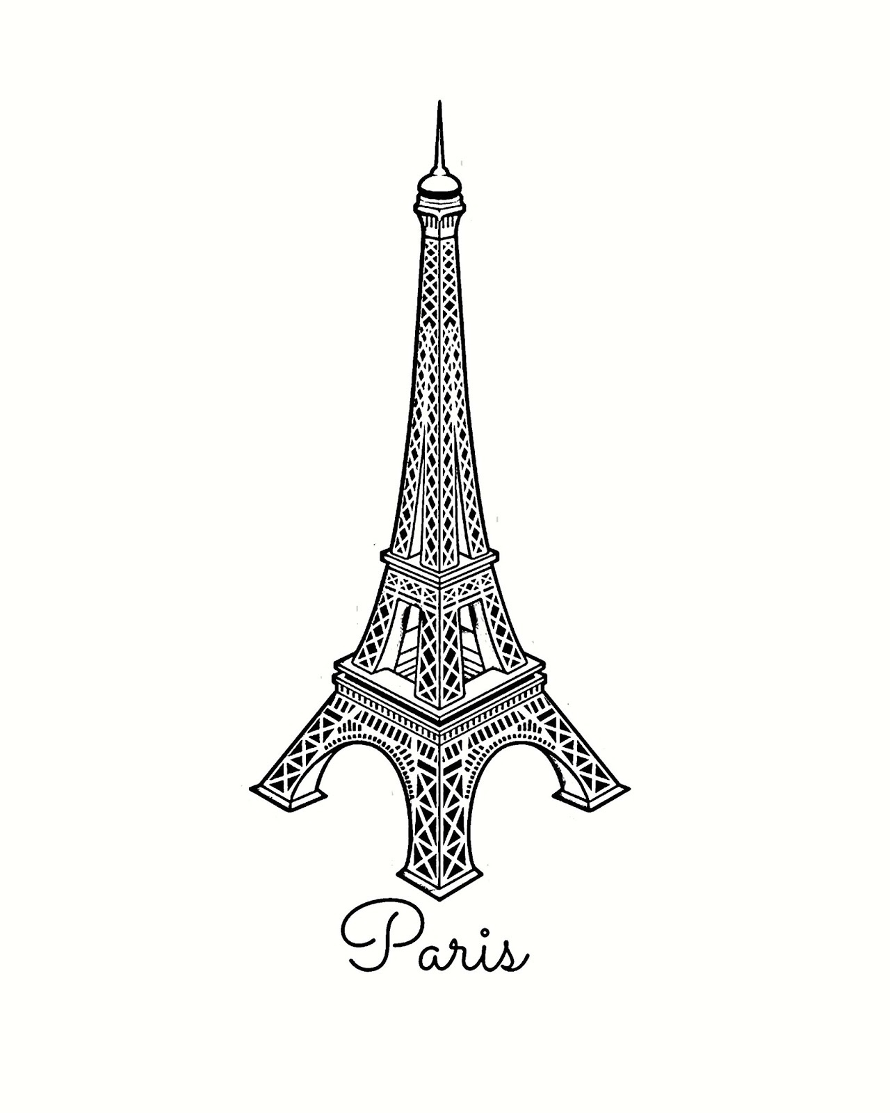 Cjo Photo: Printable Black And White Art 8X10: Eiffel Tower within Free Eiffel Tower Printables