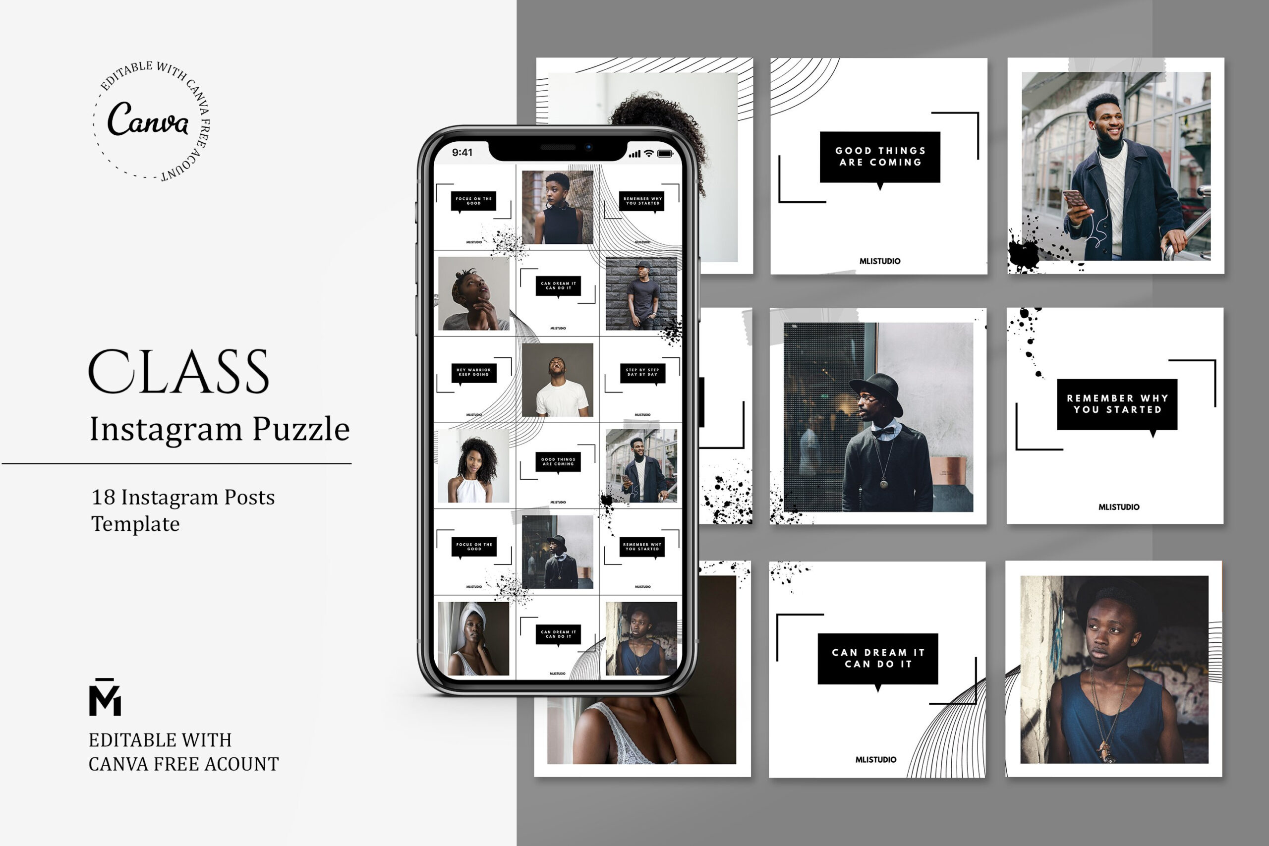 Class Puzzle Template For Instagram - Editable With Canva within Free Instagram Puzzle Template Canva