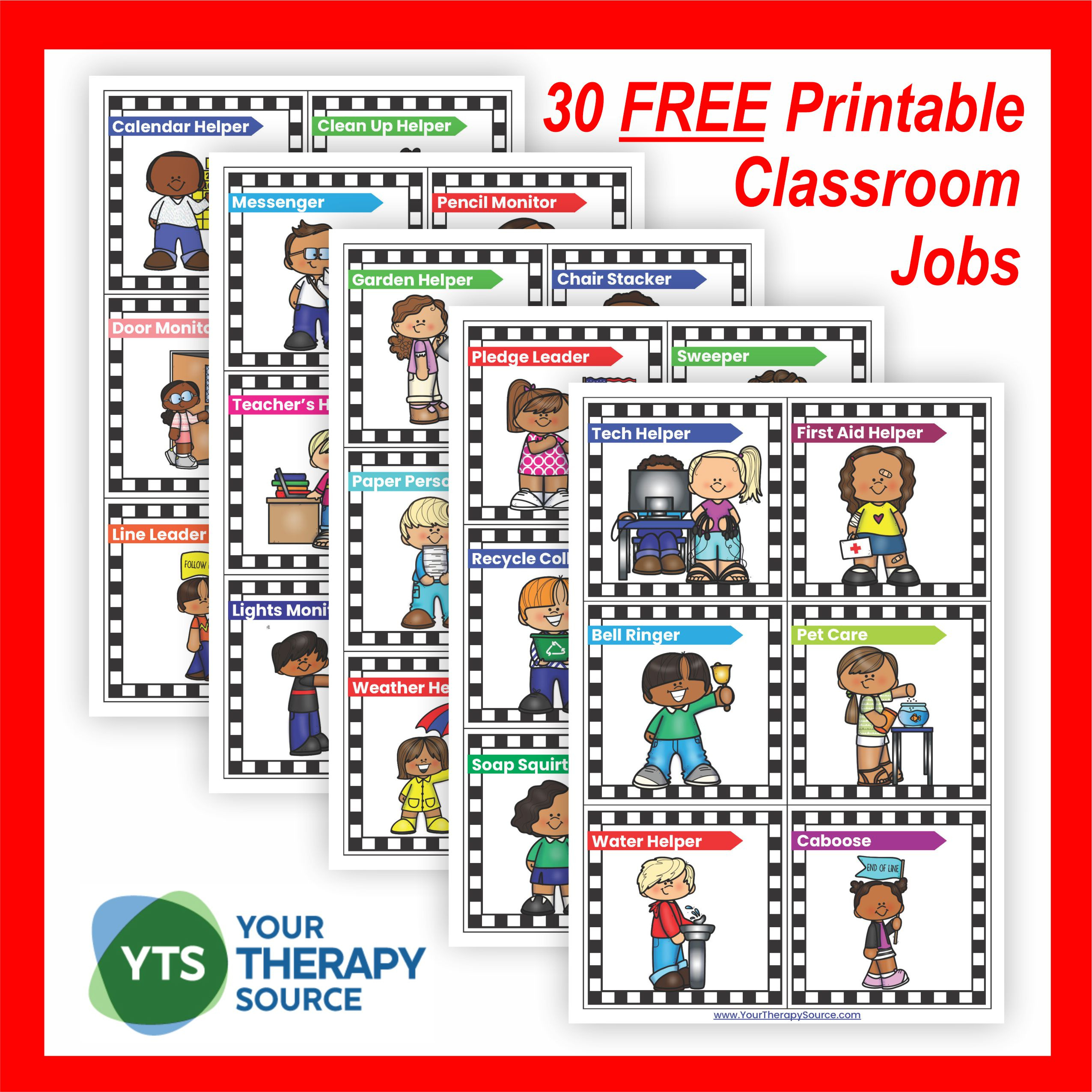 Classroom Job Ideas - Your Therapy Source with Classroom Jobs Printables Free