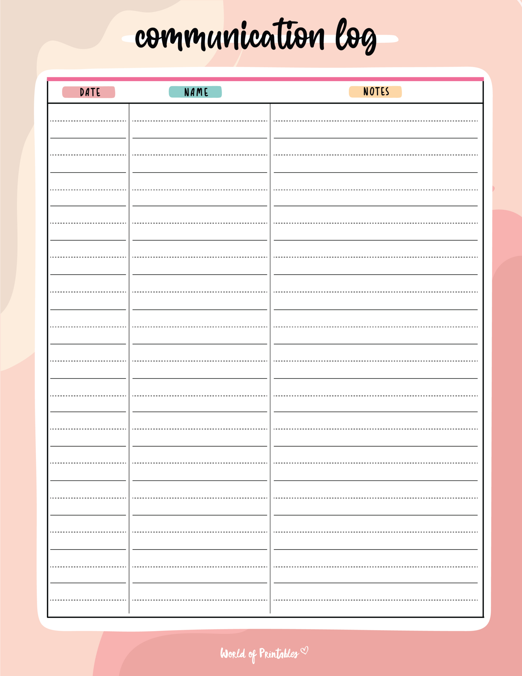 communication log world of printables throughout free printable communication log template scaled Communication Log - World Of Printables throughout Free Printable Communication Log Template