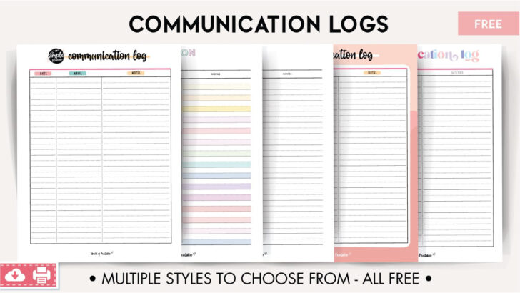 Free Printable Communication Log Template
