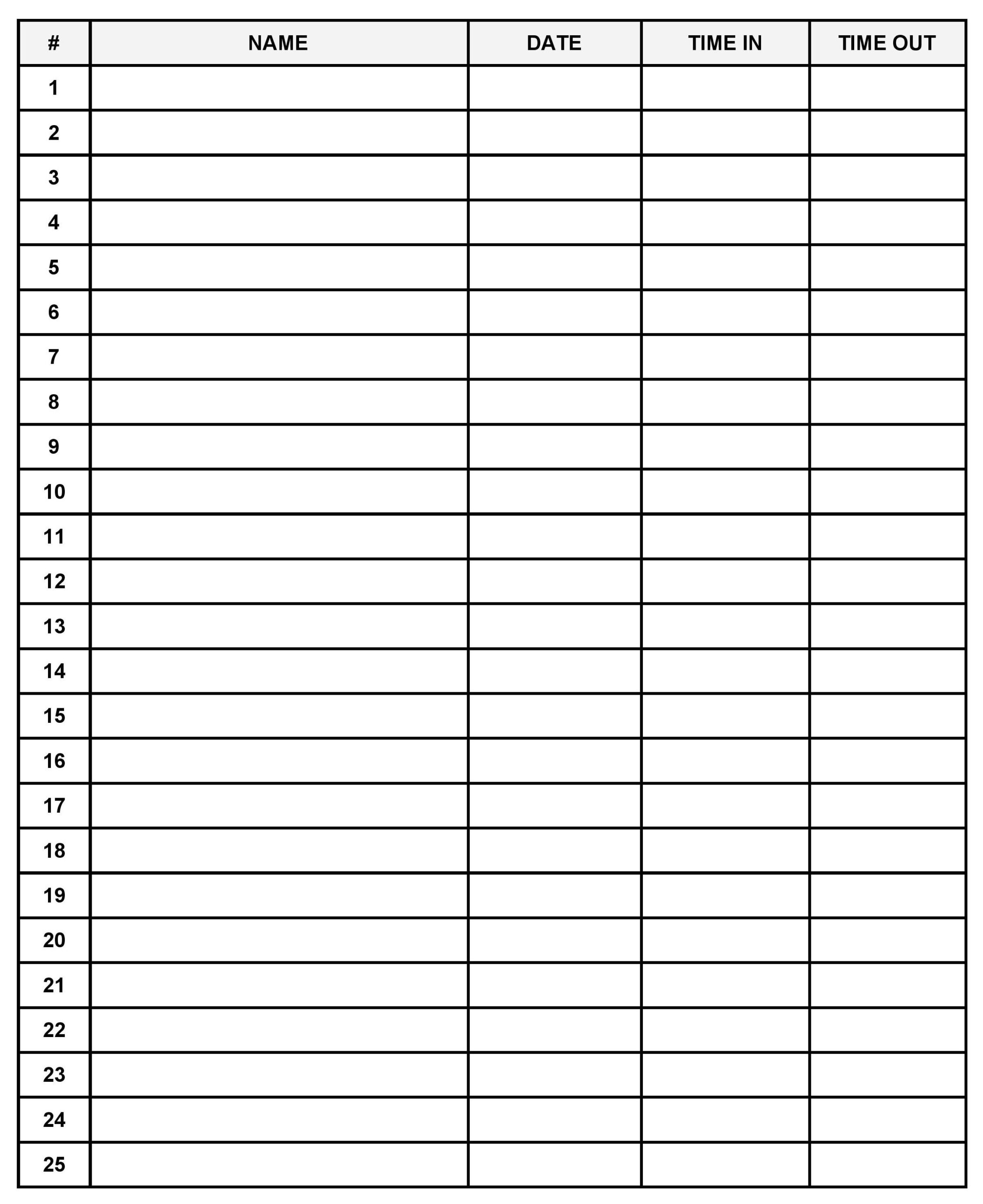 Company Visitor Sign In Sheet | Free Printable Log Template: Pdf pertaining to Free Printable Visitor Log Sheets