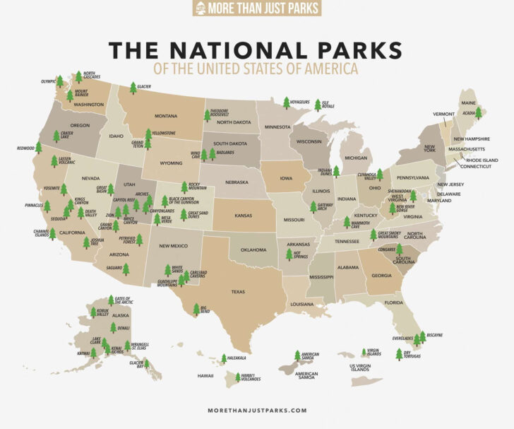 Free Printable Map of National Parks