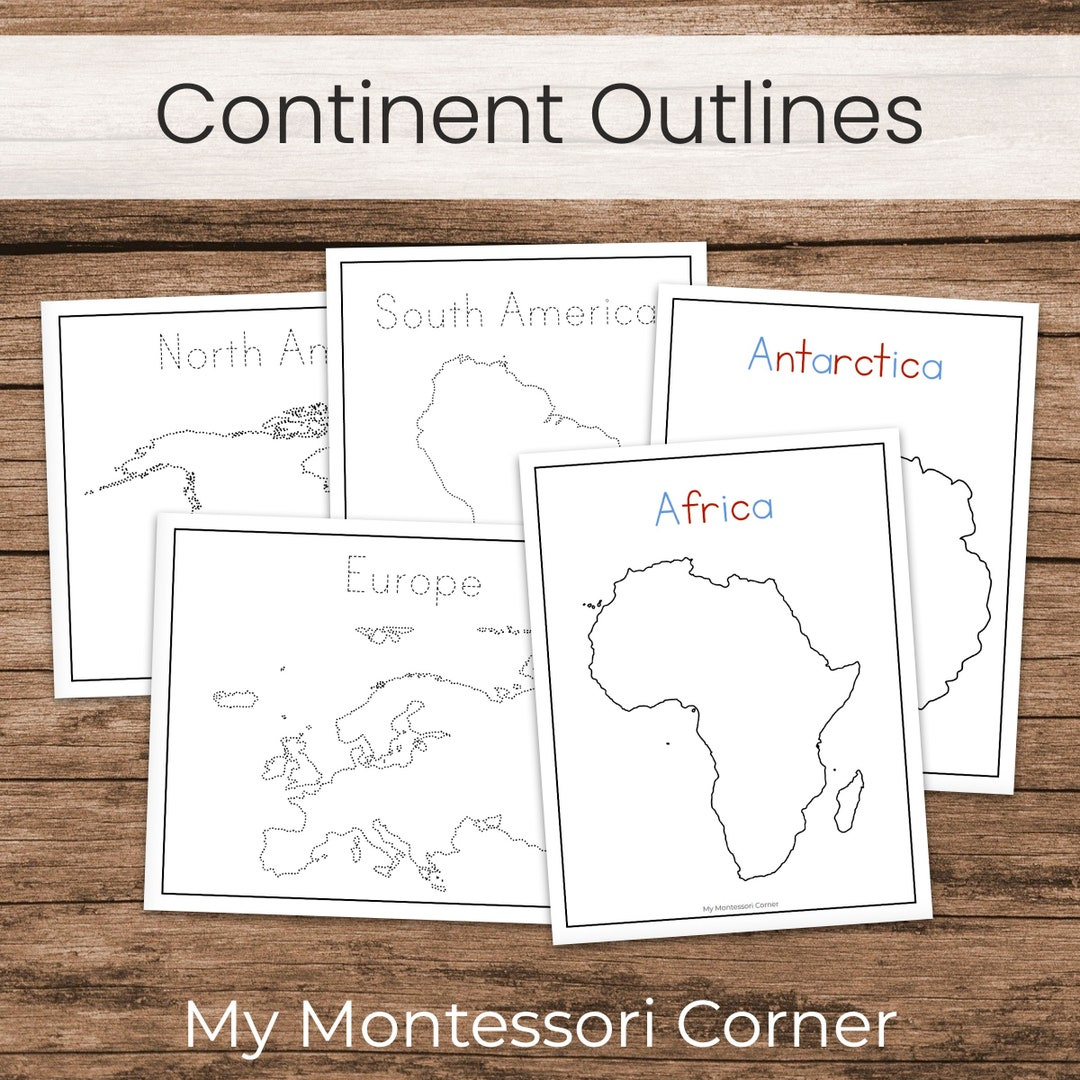 Continents Tracing Worksheets And Art Template Outlines regarding Free Continent Printables
