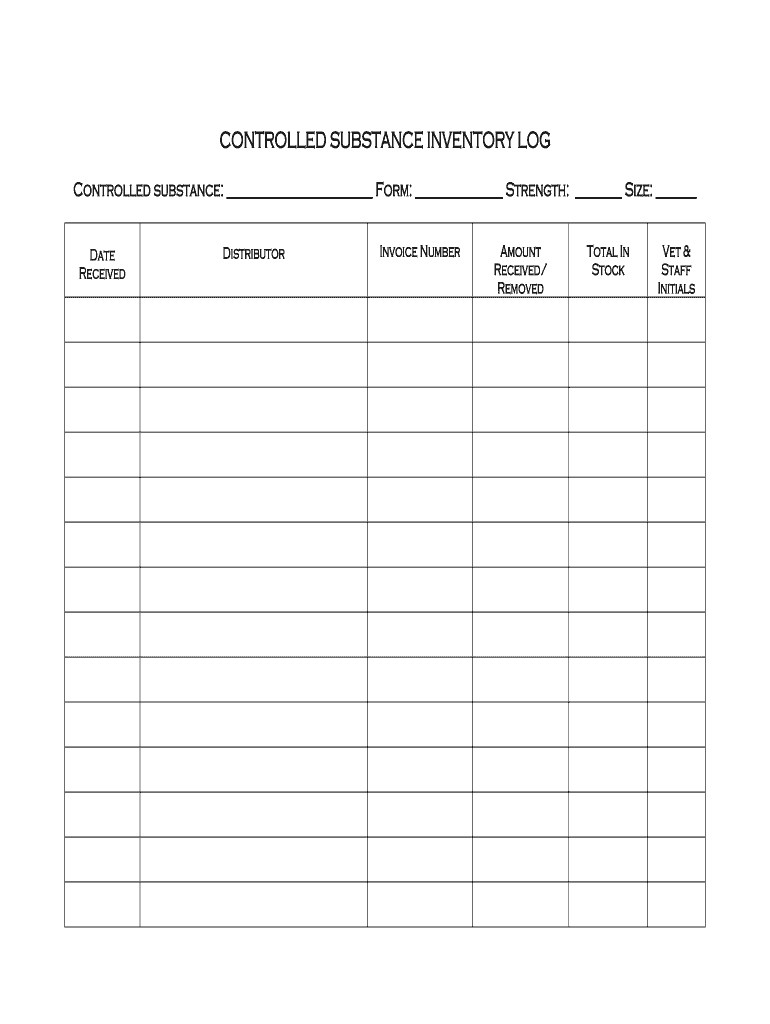 Controlled Substance Inventory Log Form - Fill Online, Printable with regard to Free Printable Controlled Substance Log