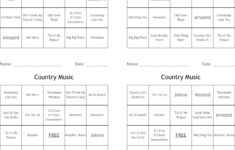 Country Music Bingo Cards – Wordmint inside Free Music Bingo Cards Printables