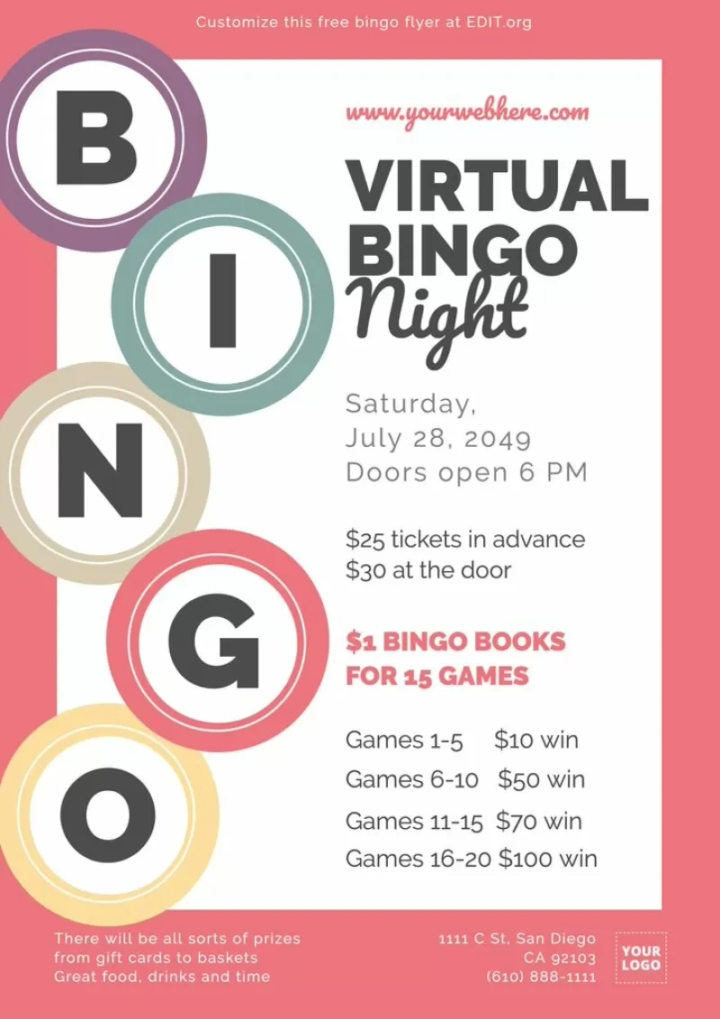 create a bingo night flyer or poster online with regard to free printable bingo poster Create A Bingo Night Flyer Or Poster Online with regard to Free Printable Bingo Poster