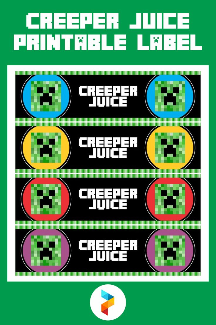 Creeper Juice Label - 12 Free Pdf Printables | Printablee with Minecraft Water Bottle Label Free Printable