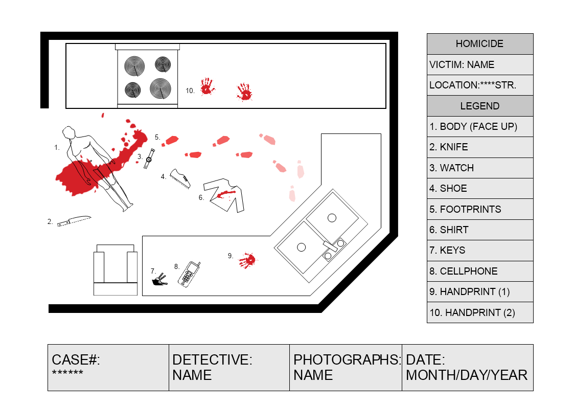 Crime Scene Model Template | Mydraw throughout Free Accident Scene Diagram Templates