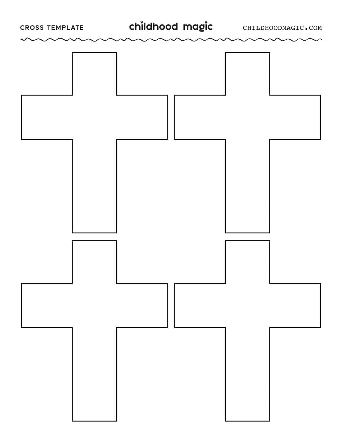 Cross Template- Free Printable - Childhood Magic inside Cross Template Free