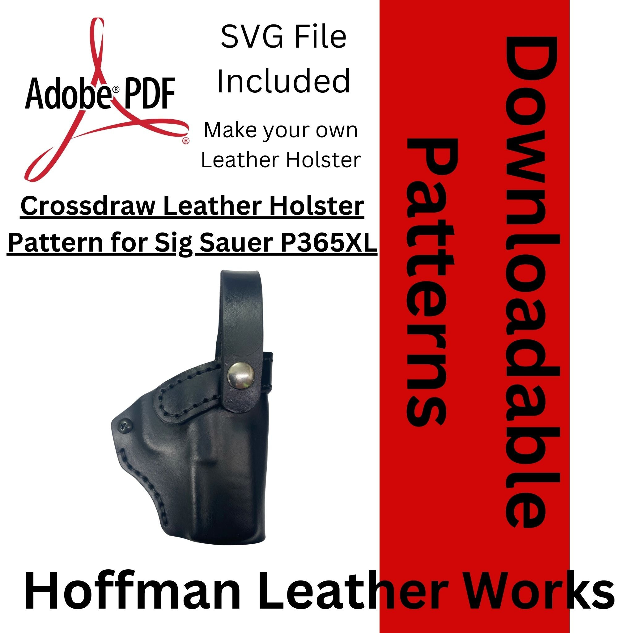 Crossdraw Leather Holster Pattern For Sig Sauer P365Xl – Snake with Free Printable Sig P220 Holster Templates