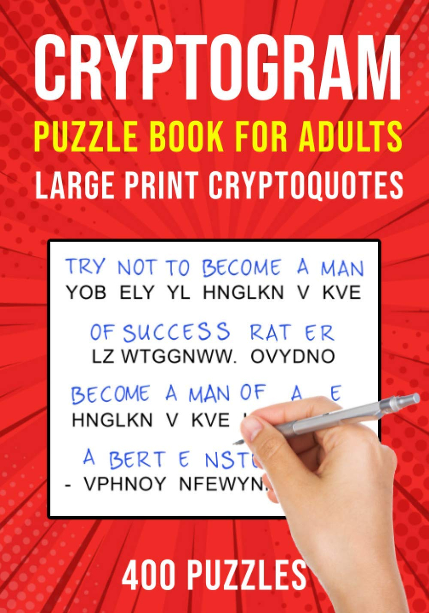 Cryptograms Puzzle Books For Adults: 400 Large Print Cryptoquotes pertaining to Post Dispatch Cryptoquips Free Printable Puzzles