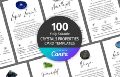 Crystals Healing Properties Canva Template: Affirmation Cards regarding Free Printable Crystal Meanings