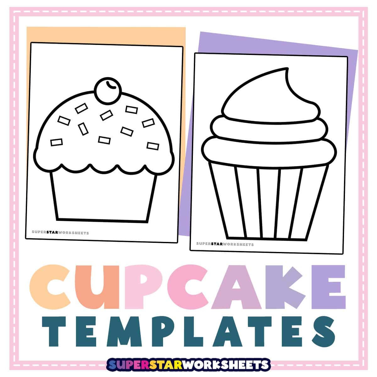 Cupcake Template (Free Printables) - Superstar Worksheets with regard to Free Printable Birthday Cupcake Template