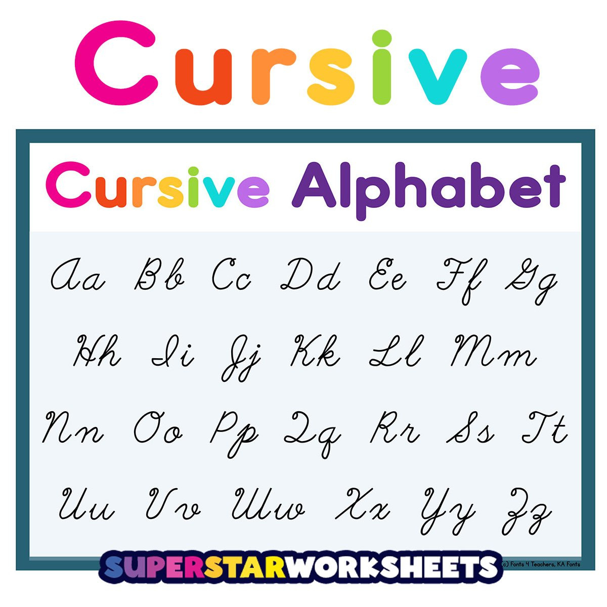 Cursive - Superstar Worksheets regarding Handwriting Without Tears Cursive Free Printables