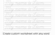 Custom Cursive Name Handwriting Practice Sheet, Editable Tracing regarding Free Printable Cursive Name Worksheets