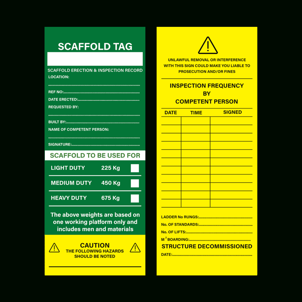 Customized Your Scaffold Tags In Apac-Safety Signs intended for Free Printable Scaffold Inspection Tags