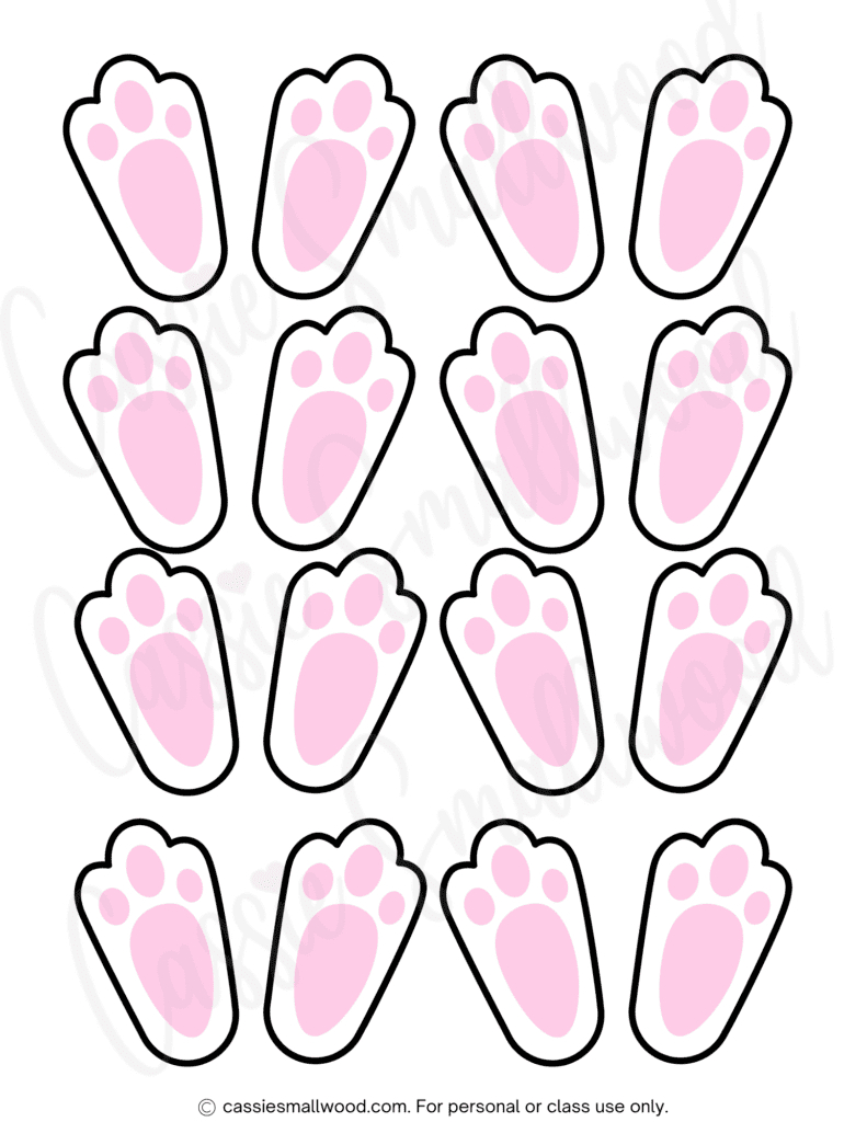 Cute Easter Bunny Feet Printable Template (Free!) - Cassie Smallwood pertaining to Free Printable Easter Bunny Feet