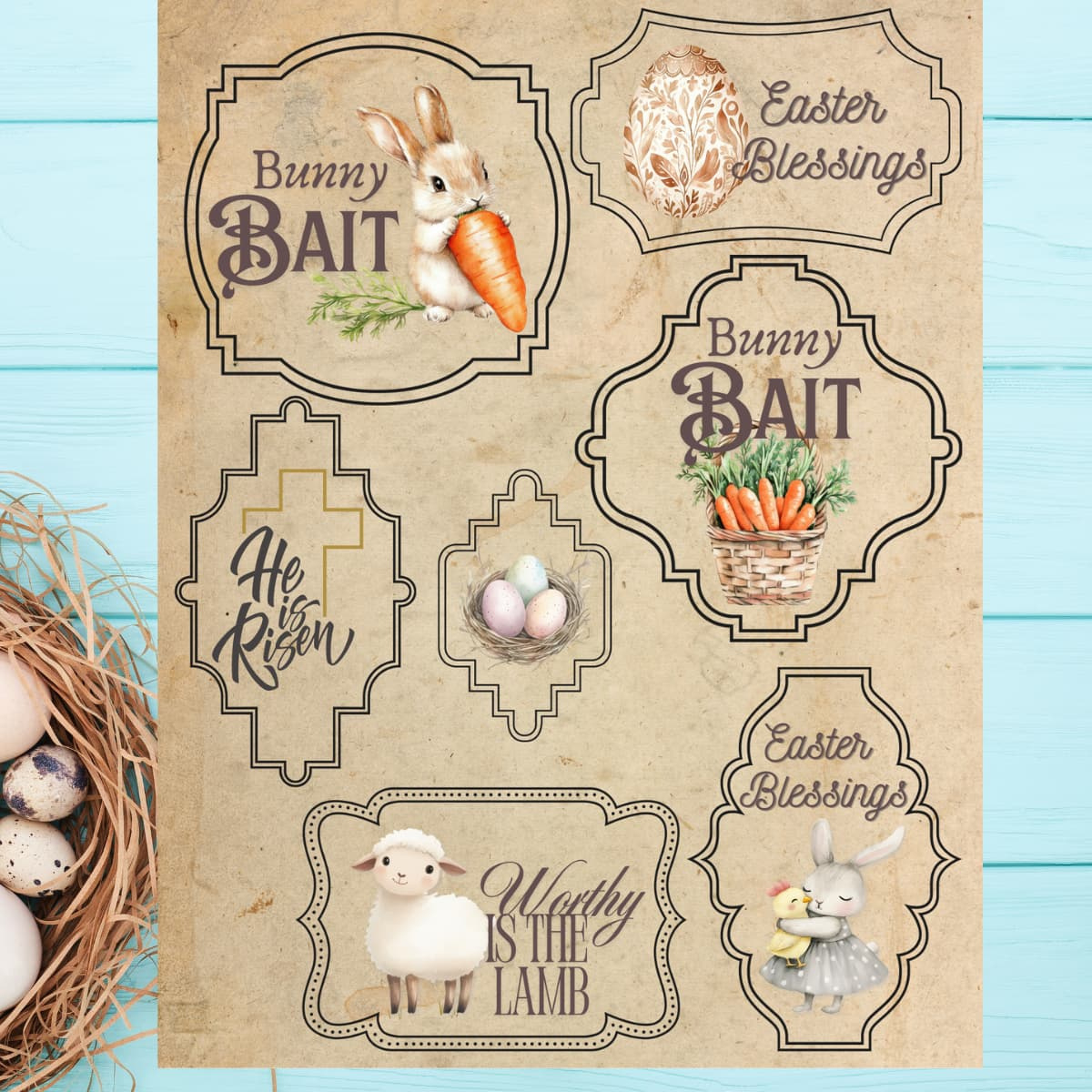 cute happy easter bunny printable tags and signs are here the with free printable vintage easter tags Cute Happy Easter Bunny Printable Tags And Signs Are Here - The with Free Printable Vintage Easter Tags