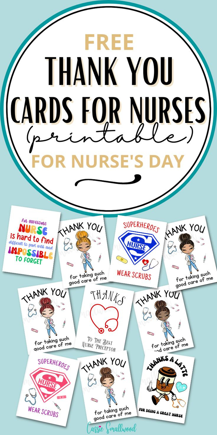 Cute Nurse Thank You Cards (Free Printable) intended for Free Printable Happy Nurses Day Cards
