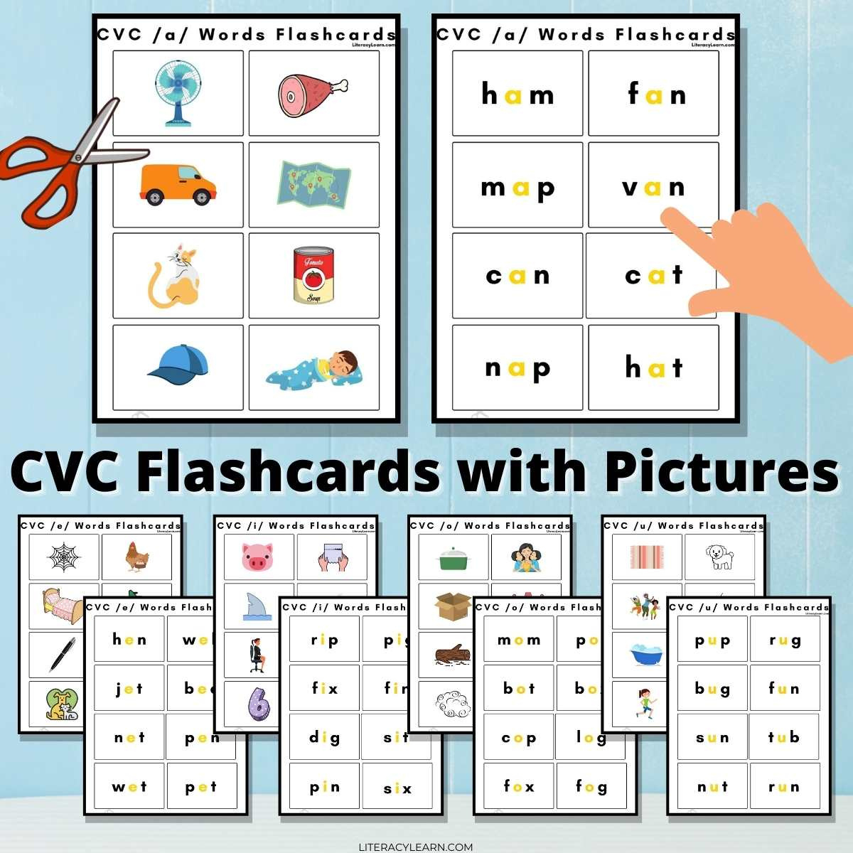 cvc word flashcards with pictures free printables literacy learn with regard to phonics flashcards free printable Cvc Word Flashcards With Pictures - Free Printables - Literacy Learn with regard to Phonics Flashcards Free Printable