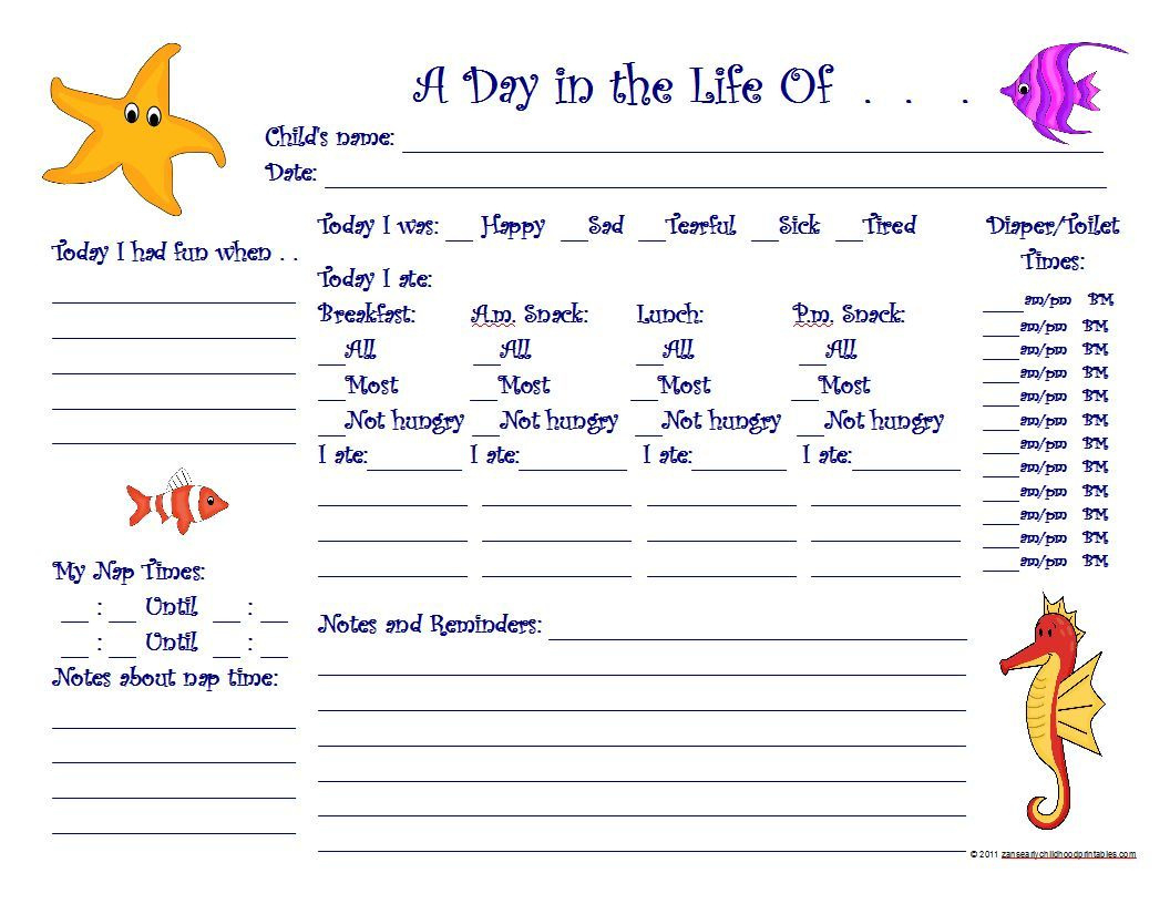 daily sheets for toddlers 10 free pdf printables printablee throughout free preschool daily report printable Daily Sheets For Toddlers - 10 Free Pdf Printables | Printablee throughout Free Preschool Daily Report Printable