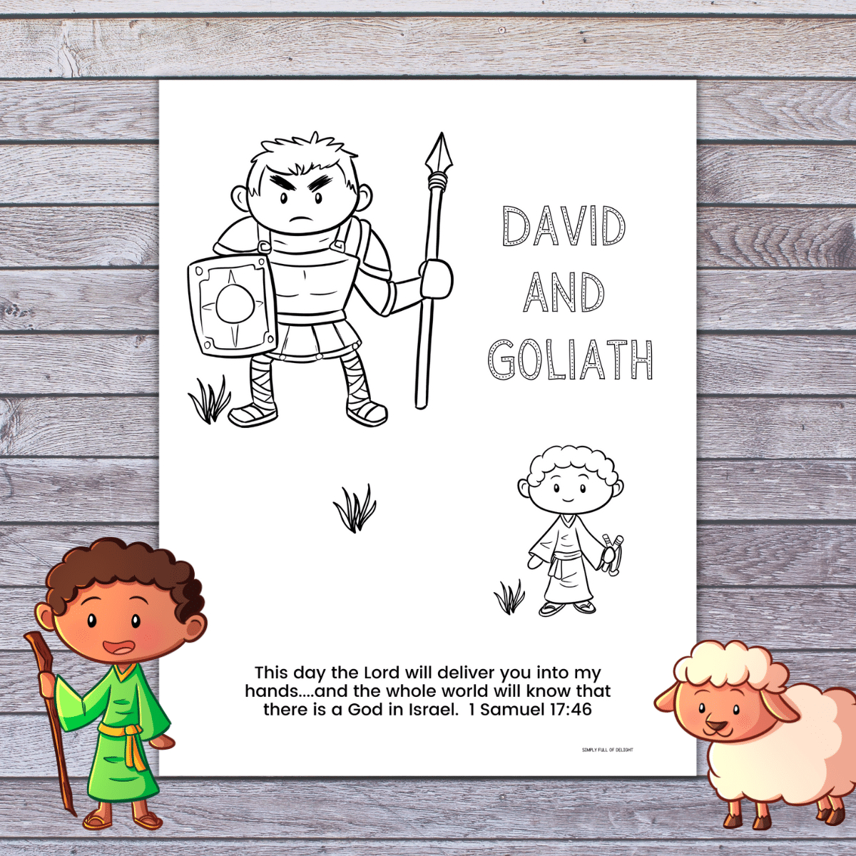 David And Goliath Coloring Page (Free Printable) regarding Free Printable David And Goliath Crafts
