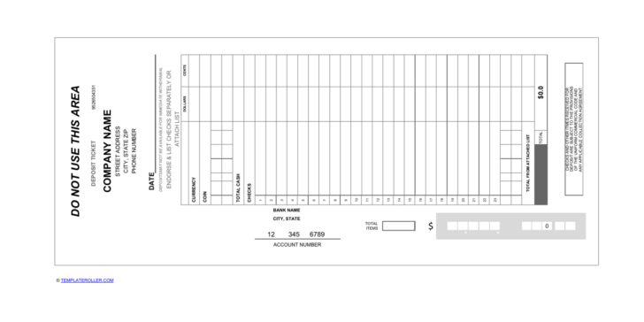 Free Printable Blank Deposit Slips