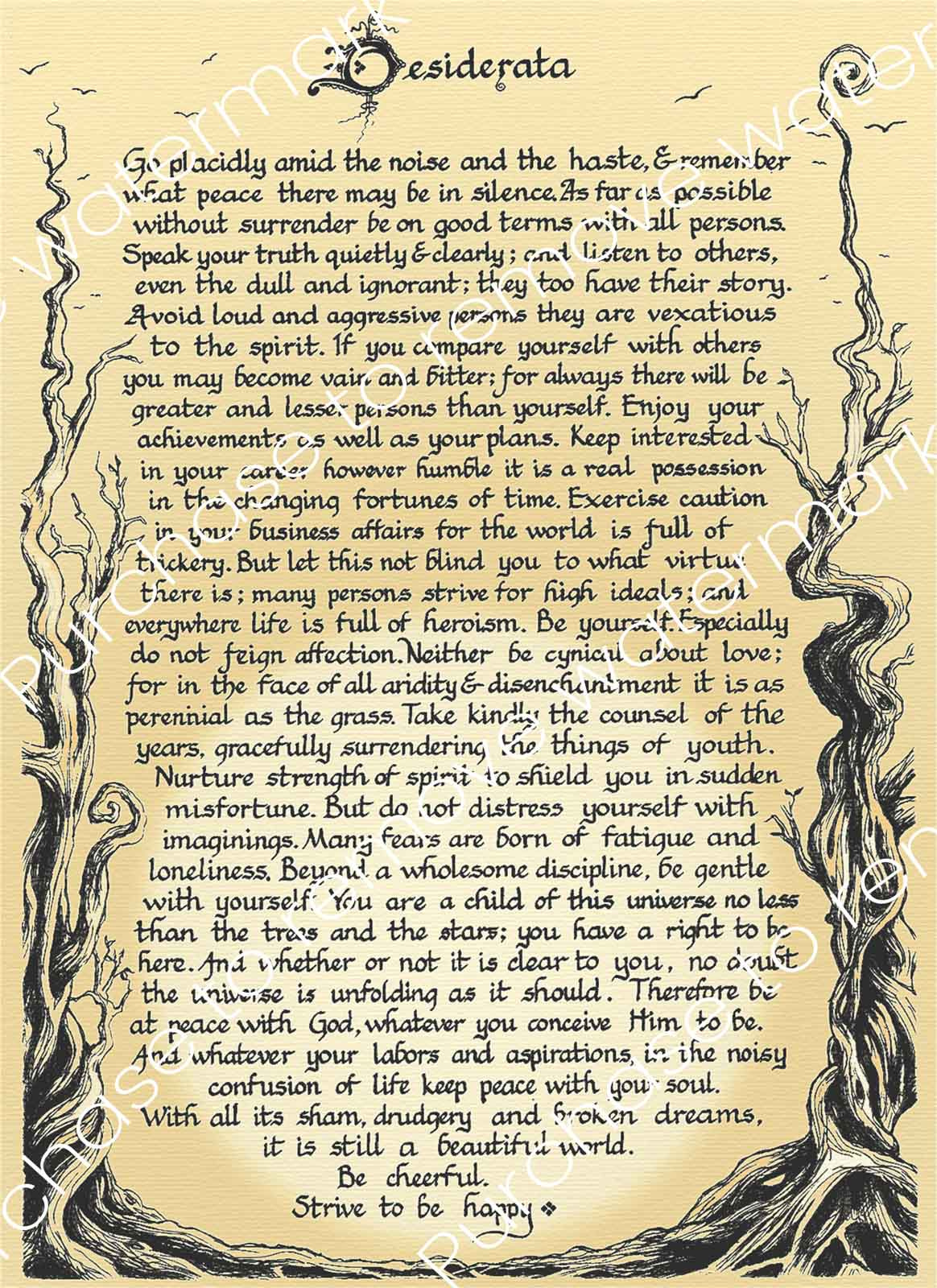 Desiderata Digital Download | Sacredart Murals regarding Desiderata Free Printable Copy