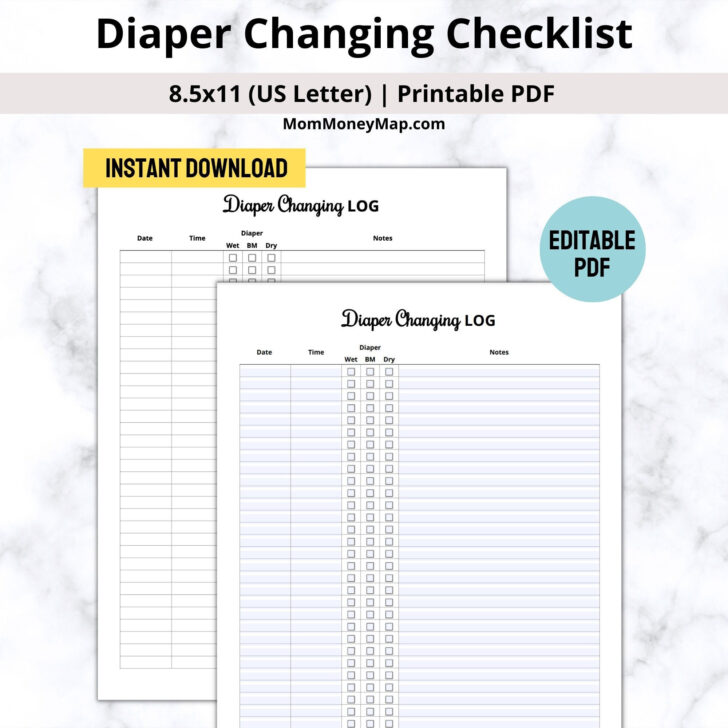 Free Printable Diaper Changing Log