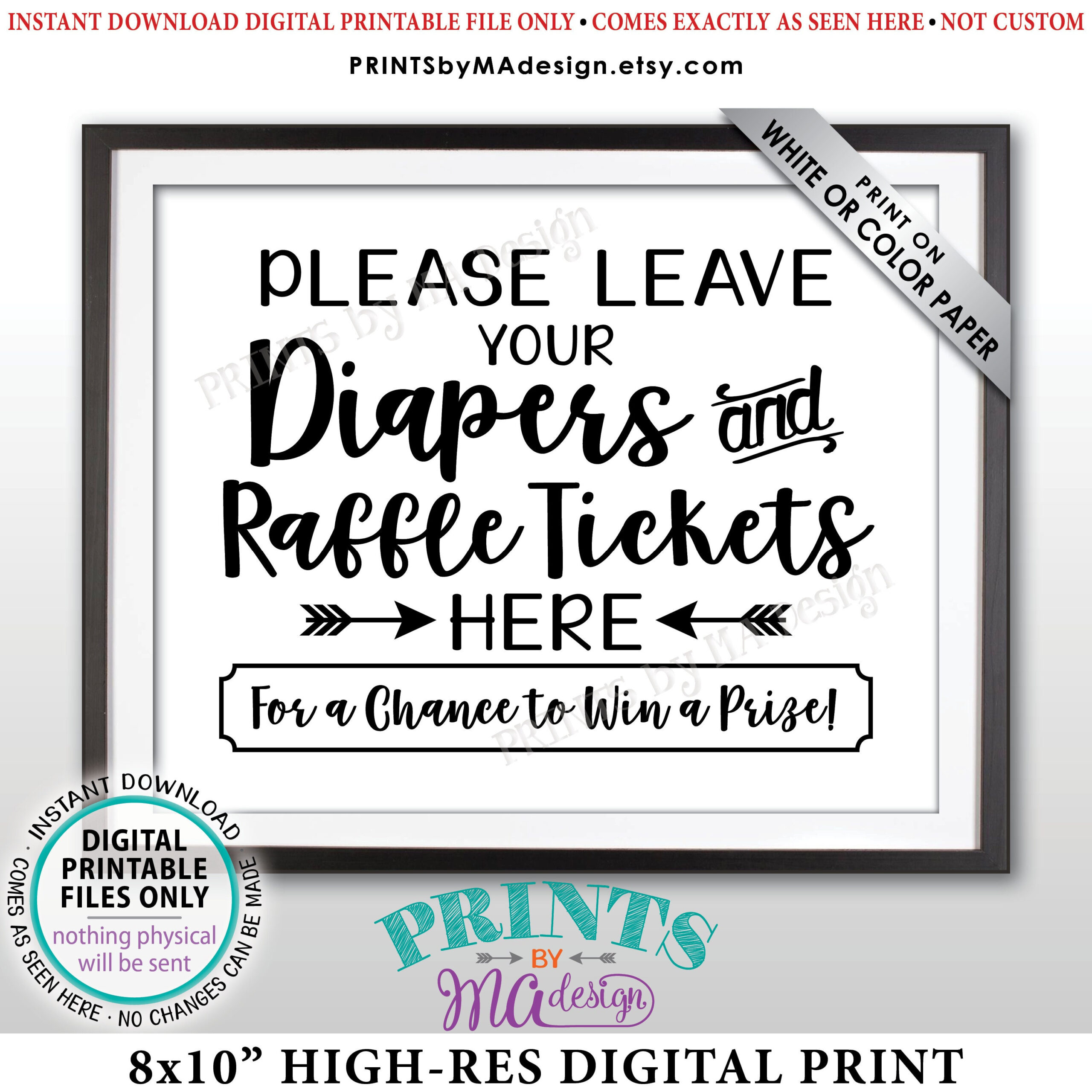 Diaper Raffle Ticket Sign, Leave Your Diapers And Raffle Tickets throughout Free Editable Diaper Raffle Ticket Template