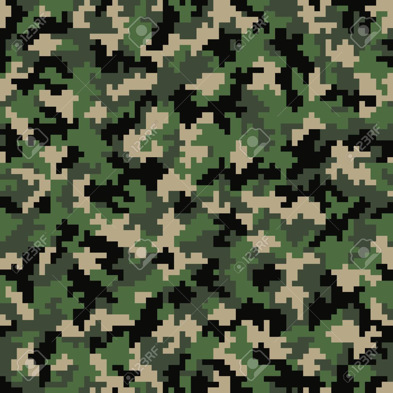 Digital Camouflage. Seamless Pattern. Pixel Background. Template intended for Free Printable Digital Camo Patterns