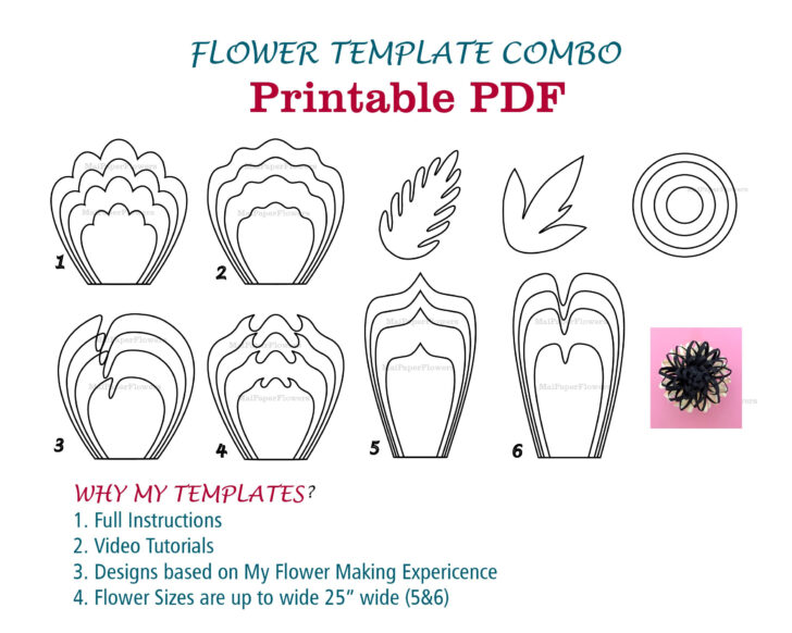 Free Large Paper Flower Template Printable